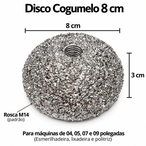 Disco Cogumelo De 8 cm - Rosca M14